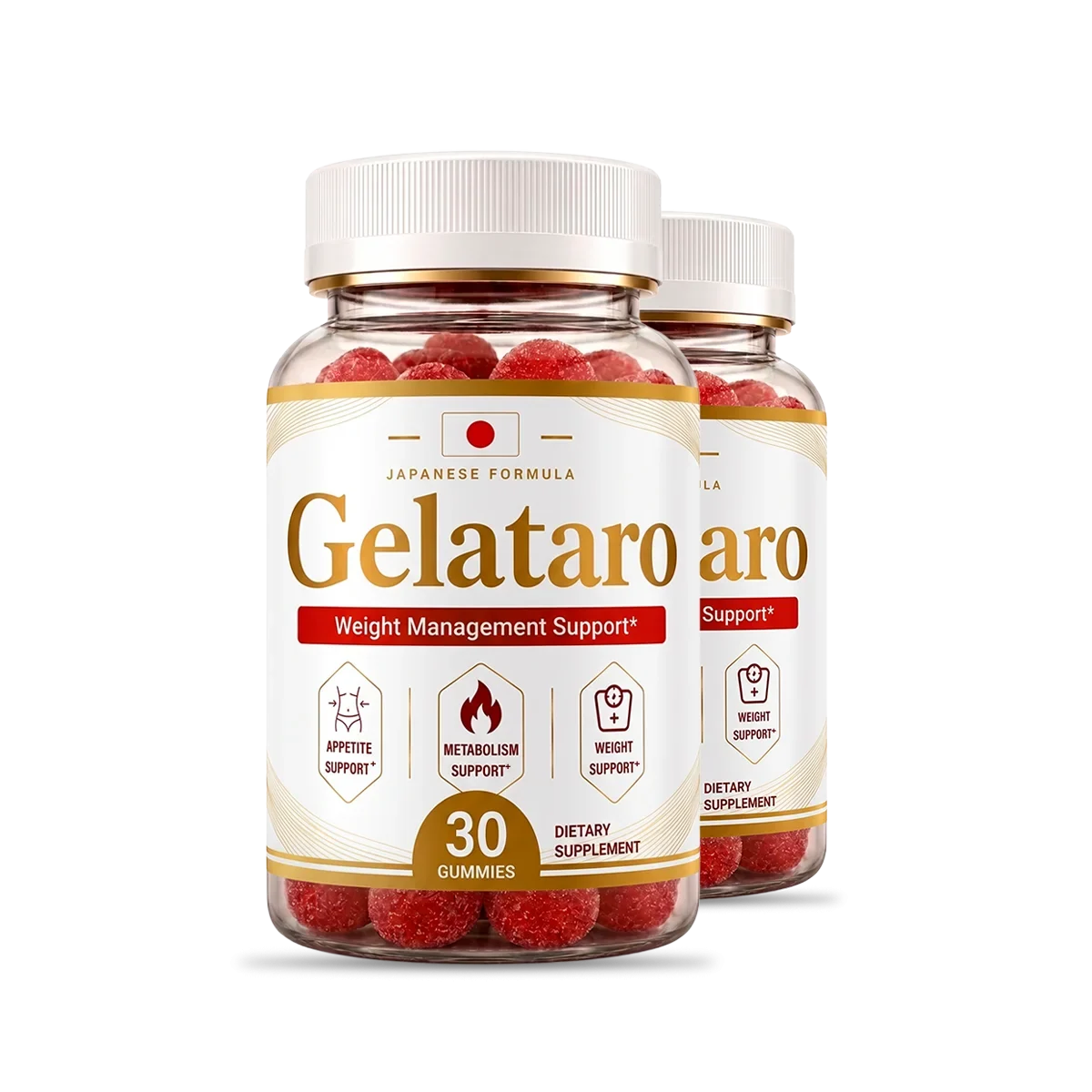 Gelataro apple cider vinegar weight management gummies, two-bottle pack with 30 gummies per bottle
