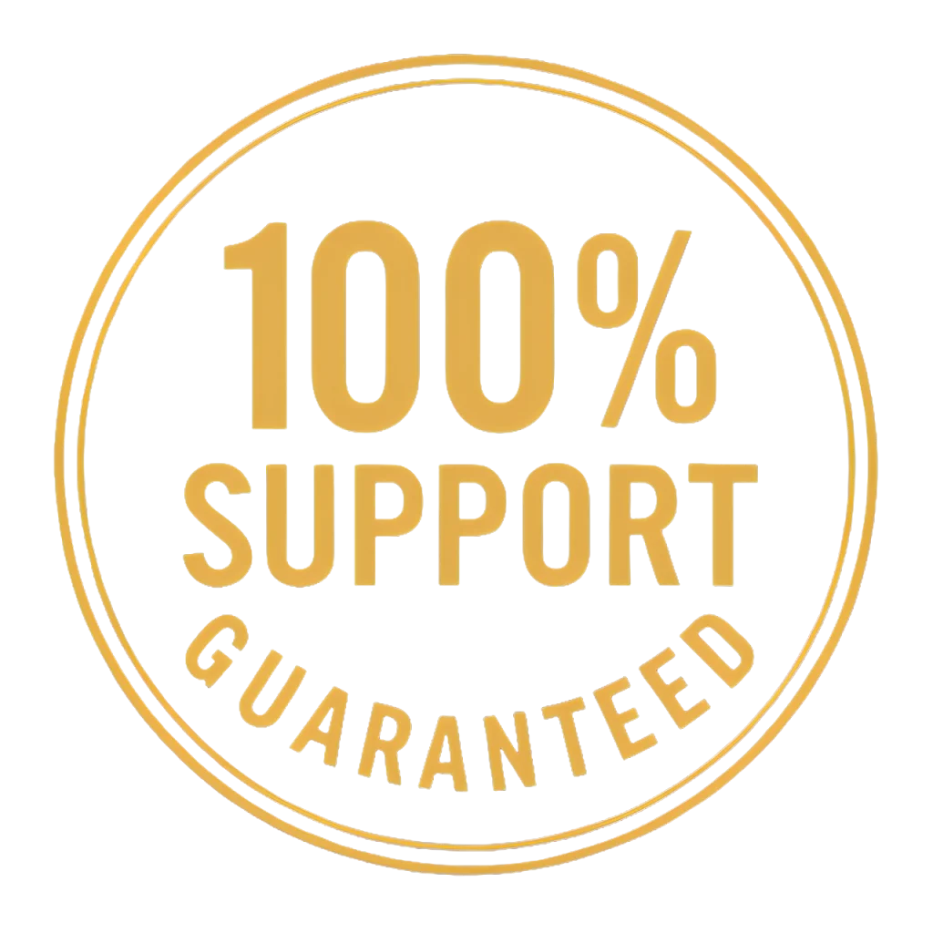 100% support guaranteed seal shown with the Gelataro guarantee